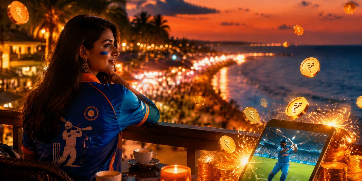 Cricket betting on Goa beach with Indian rupees